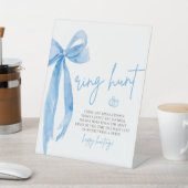 ダスティーモダンブルーボウリングや輪狩りゲームブライダルシャワー 台座サイン (インサイチュ)