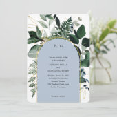 ダスティーモダンブルーボタニカルガーデントレンディー結婚ズ 招待状 (スタンド正面)