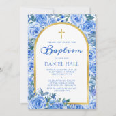 ダスティーモダンブルーボーイバプテスマ 招待状 (正面)
