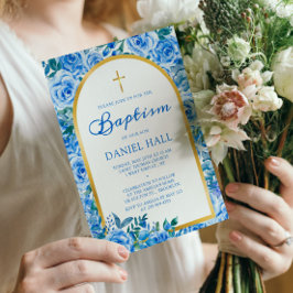 ダスティーモダンブルーボーイバプテスマ 招待状