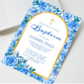 ダスティーモダンブルーボーイバプテスマ 招待状