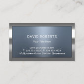 ダスティーモダンブルーメタリックフレームプロフェッショナル 名刺 (裏面)