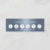 ダスティーモダンブルーメタリック美しいサロンロイヤリティ ロイヤリティカード (正面)