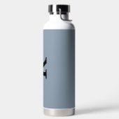ダスティーモダンブルーモノグラムスクリプト名 ウォーターボトル (左面)
