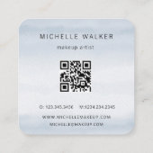 ダスティーモダンブルーランドスケープエレガント名刺 スクエア名刺 (裏面)