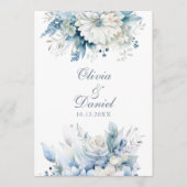 ダスティーモダンブルーワイルドフラワーズ結婚式 プログラム (正面)