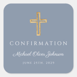 ダスティーモダンブルー宗教十字少年の確認 スクエアシール