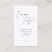 ダスティーモダンブルー手書おむつラッフル エンクロージャーカード (正面)