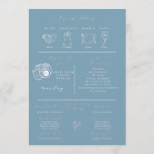 ダスティーモダンブルー春の結婚式プログラム プログラム (裏面)