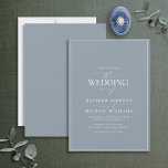 ダスティーモダンブルー書道結婚式招待状 招待状<br><div class="desc">トレンディーエレガントとモダンシンプル、このミニマルなダスティな青と白の招待状のデザインは、書道とセリフ文字の中で結婚「The's Of」を主な機能として備え、ベストセラーのに基づいている。カードの背面には埃っぽい青い質感が特徴。一致連絡製品の設計者。私たちの小さなビジネスをサポートしてくれてありがとう、私たちは本当に感謝！私たちは、あなたが私たちと同じようにこのデザインを愛し、私たちは喜んで、あなたを招待状したい私たちの新しいプライベートのFacebookグループのブリデスのための計画のヒントの一部に参加する忙しこと結婚を望む。https://www.facebook.com/groups/622298402544171 Copyright Anastasia Surridge for エレガント招待状,  all rights reserved.</div>