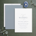ダスティーモダンブルー書道結婚式招待状 招待状<br><div class="desc">トレンディーエレガントとモダンシンプル、このミニマルなダスティな青と白の招待状のデザインは、書道とセリフ文字の中で結婚「The's Of」を主な機能として備え、ベストセラーのに基づいている。カードの背面には埃っぽい青い質感が特徴。一致連絡製品の設計者。私たちの小さなビジネスをサポートしてくれてありがとう、私たちは本当に感謝！私たちは、あなたが私たちと同じようにこのデザインを愛し、私たちは喜んで、あなたを招待状したい私たちの新しいプライベートのFacebookグループのブリデスのための計画のヒントの一部に参加する忙しこと結婚を望む。https://www.facebook.com/groups/622298402544171 Copyright Anastasia Surridge for エレガント招待状,  all rights reserved.</div>
