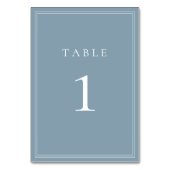 ダスティーモダンブルー結婚ミニマリストのテーブル番号 テーブルナンバー (裏面)