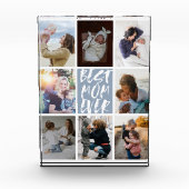 ダスティーモダンブルー8フォトコラージュ最高のママ フォトブロック (正面)