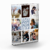 ダスティーモダンブルー8フォトコラージュ最高のママ フォトブロック (左)