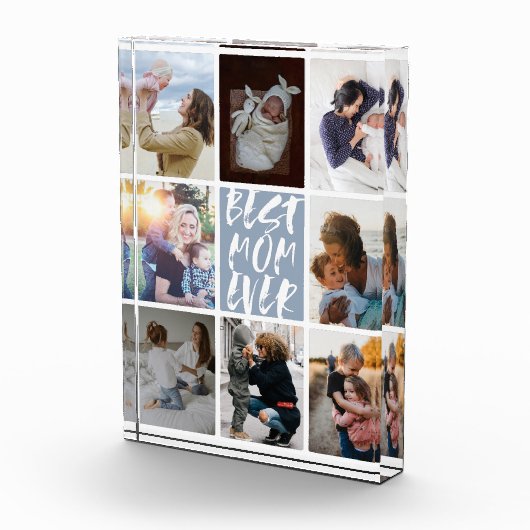 ダスティーモダンブルー8フォトコラージュ最高のママ フォトブロック (右)