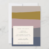 ダスティーモダンマーブとブルーカラーブロックミニマリスト セーブザデート (正面)