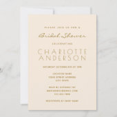 ダスティーモダンムーブブルーミニマルブライダルシャワー 招待状 (正面)