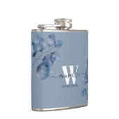ダスティーモノグラムのブルーボタニカル花嫁メイド フラスク (右)