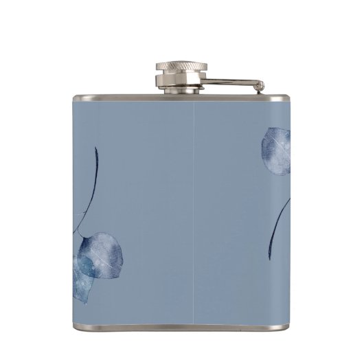 ダスティーモノグラムのブルーボタニカル花嫁メイド フラスク (裏面)