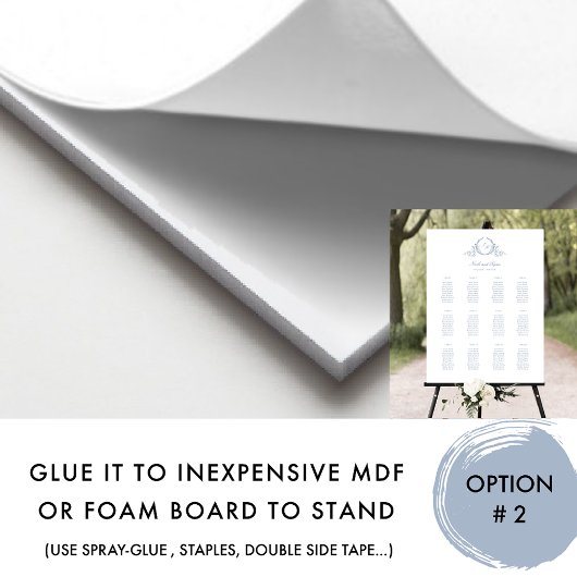 ダスティーモノグラムのブルー結婚の座席表の記号 ポスター