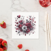 ダスティーローズとバーガンディ スタンダードカクテルナプキン (インサイチュ)