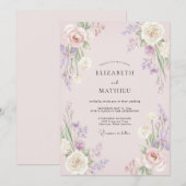 ダスティーローズのエフェメラルな夏の結婚式 招待状 (正面/裏面)