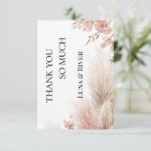 ダスティーローズのパンパスグラス　サンキューカード 招待状 (スタンド正面)