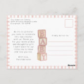 ダスティーローズのベイビーシャワー感謝祭写真ポストカード ポストカード (裏面)