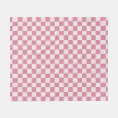 ダスティーローズの市松模様 フリースブランケット (正面(横))