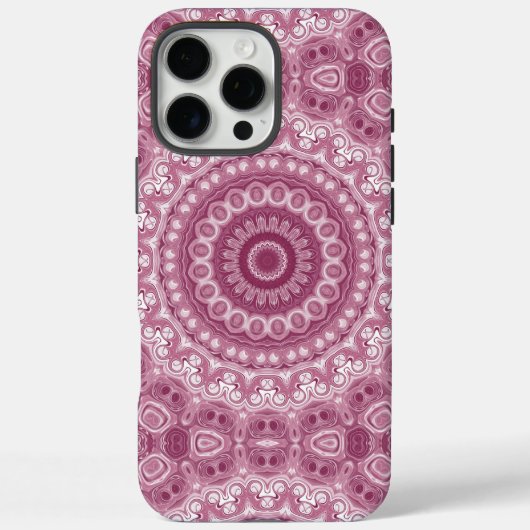 ダスティーローズの曼荼羅柄デザイン Case-Mate iPhoneケース (裏面)
