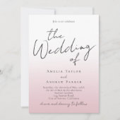 ダスティーローズの結婚式招待状の写真QRコード 招待状 (正面)