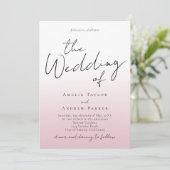 ダスティーローズの結婚式招待状の写真QRコード 招待状 (スタンド正面)