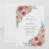 ダスティーローズの結婚式 招待状 (正面/裏面)