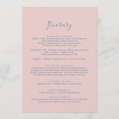 ダスティーローズの花のウェルカムレターと旅程 プログラム (裏面)