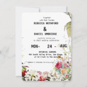 ダスティーローズの花の結婚式招待状　ステップごとに詳しく 招待状 (正面)