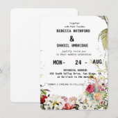 ダスティーローズの花の結婚式招待状　ステップバイステップ 招待状 (正面/裏面)