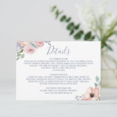 ダスティーローズの花の結婚式詳細カード エンクロージャーカード (スタンド正面)