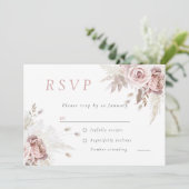 ダスティーローズの花嫁用デジタルRSVP 招待状 (スタンド正面)