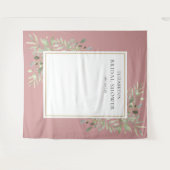 ダスティーローズの葉 ブライダルシャワーの写真用背景 タペストリー (正面(横))