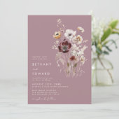 ダスティーローズの野生の花の結婚式 招待状 (スタンド正面)