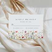 ダスティーローズの野花の結婚式RSVPカード 出欠カード