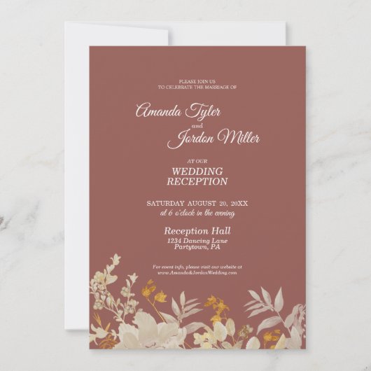 ダスティーローズオータムボヘミアウェディングレセプション 招待状 (正面)