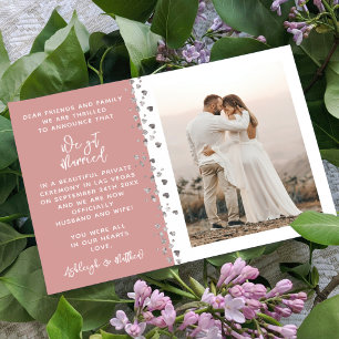 ダスティーローズハートの結婚フォト 招待状