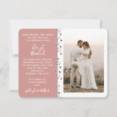ダスティーローズハートの結婚フォト 招待状 (正面)