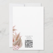 ダスティーローズパンパスグラス　親密なウェディング 招待状 (裏面)