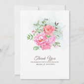 ダスティーローズピンクとゴールドのフラワーリーフウェディングI 招待状 (裏面)