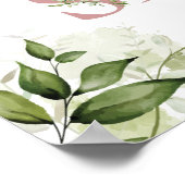 ダスティーローズピンクのグリーンウェルカムサイン ポスター (角)