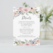 ダスティーローズピンクの花の結婚式ゲスト情報 エンクロージャーカード (スタンド正面)