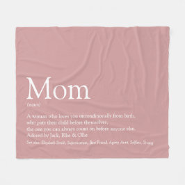 ダスティーローズピンクの「Mother Mom Mum」の定義 フリースブランケット