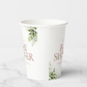 ダスティーローズピンクグリーンレター ベイビーシャワー 紙コップ (右)